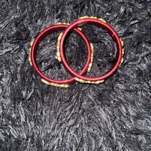 Elegant Red and Gold Bangles